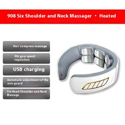 Cordless Heated Neck Massager with EMS Therapy & Deep Relief