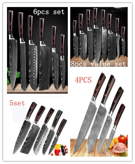 Professional Chef Knife Set (6–8 Pieces)