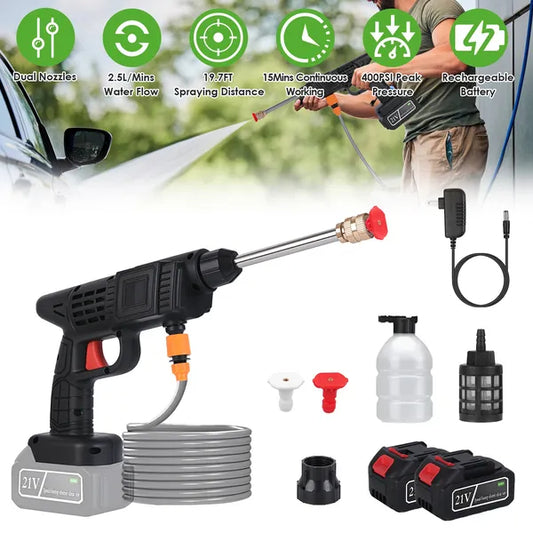 Cordless Portable Pressure Washer with Battery & Foam Bottle