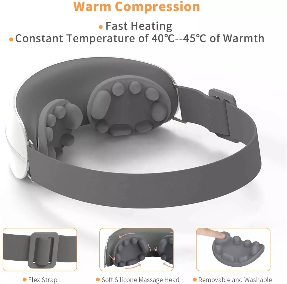 Heated Eye Massager with Bluetooth & Heat Compression