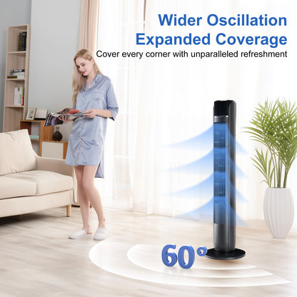 Bladeless Tower Fan with Remote – 35-Inch Quiet Oscillating Fan for Indoor Cooling