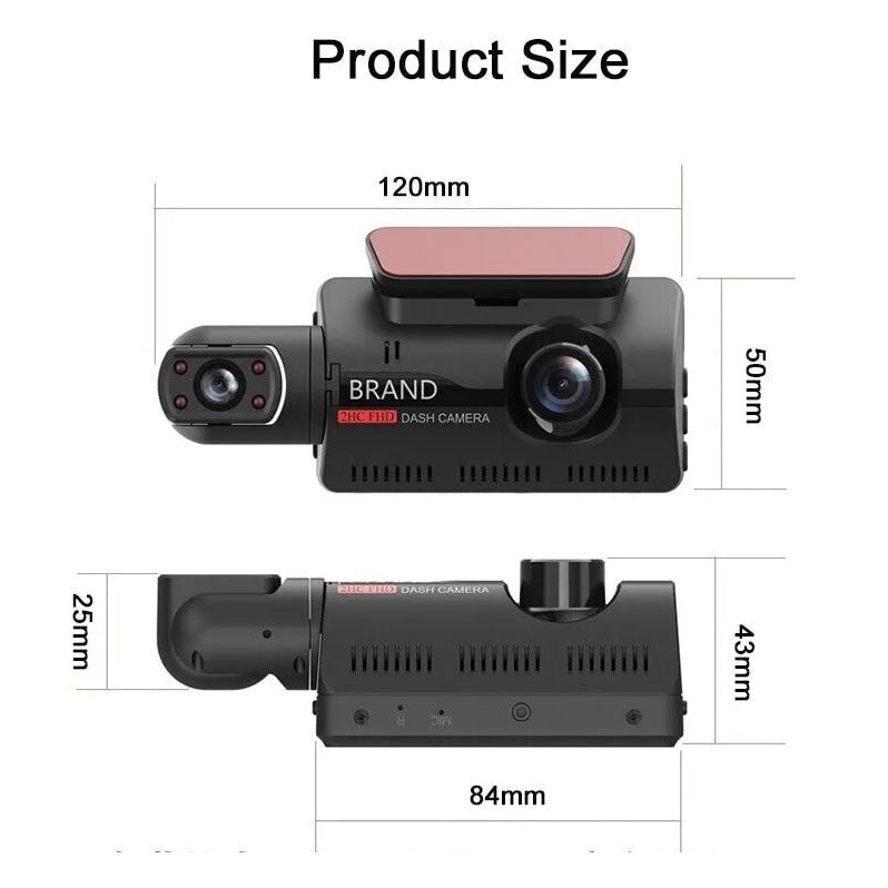 1080P Dual Lens Dash Cam with Front & Interior Camera