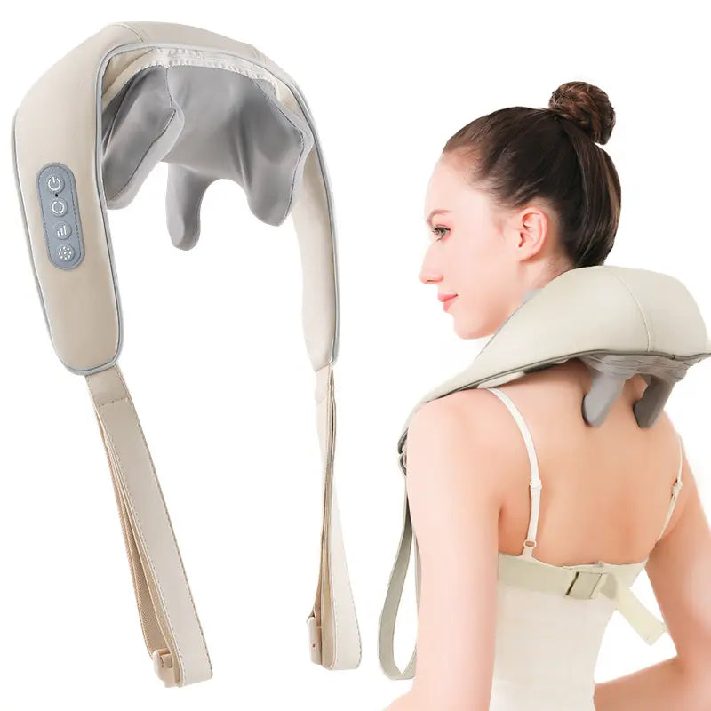 Cordless Rechargeable Shiatsu Neck & Back Massager with Heat