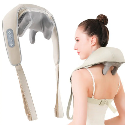 Cordless Rechargeable Shiatsu Neck & Back Massager with Heat