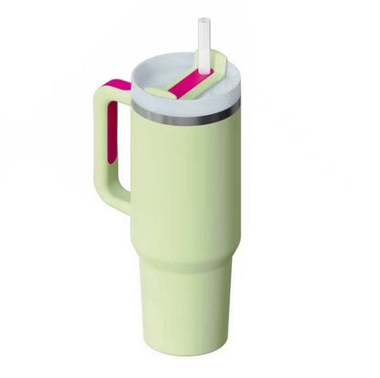 40 oz Insulated Stainless Steel Tumbler with Handle & Straw