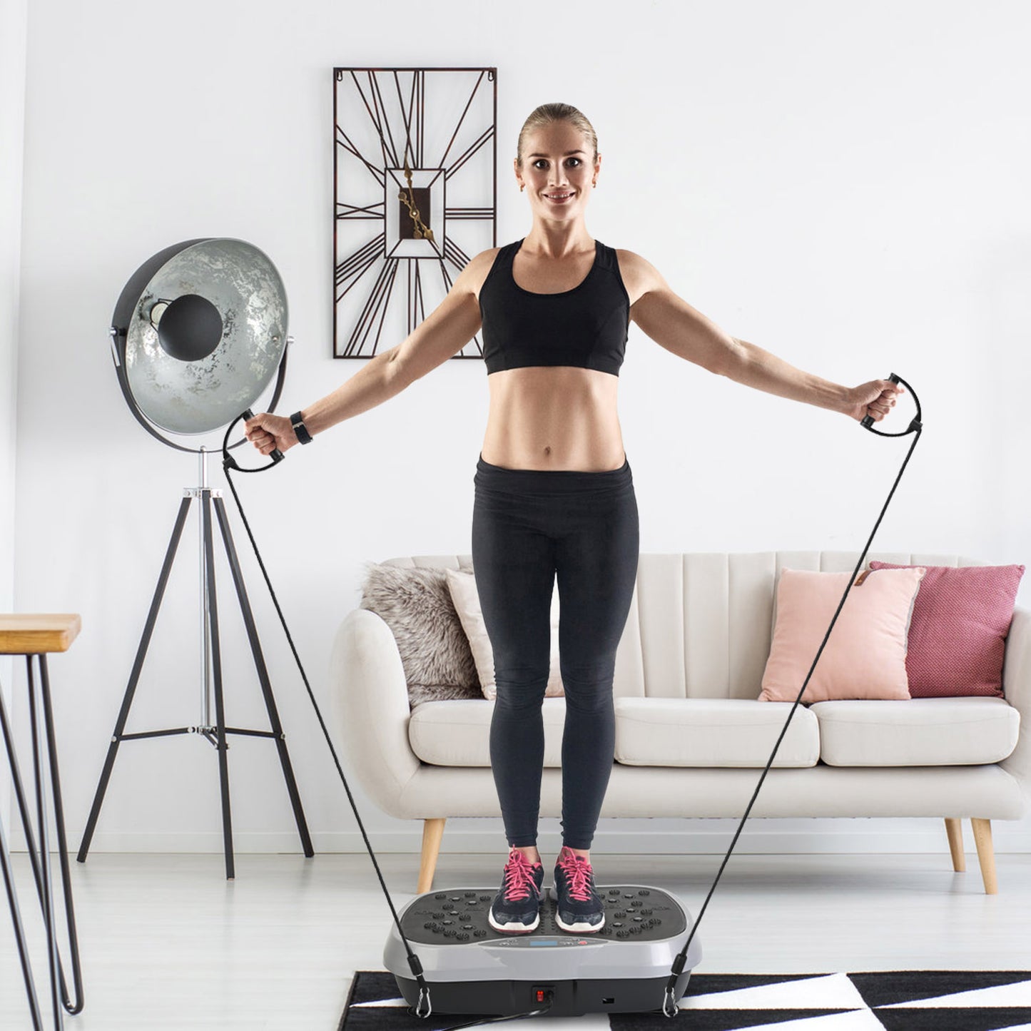 Vibration Exercise Platform with Resistance Bands