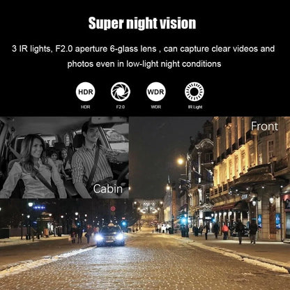 1080P Dual Lens Dash Cam with Front & Interior Camera