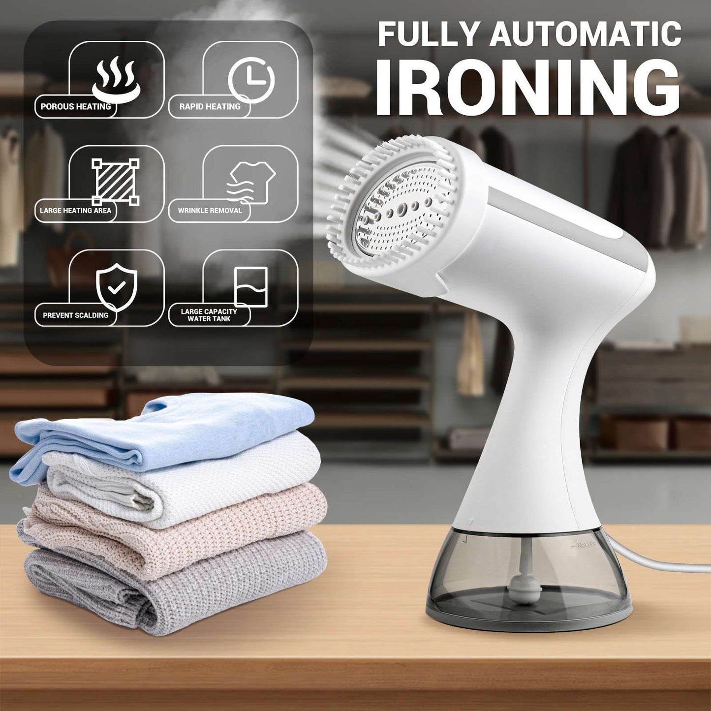 Portable Handheld Clothes Steamer for Travel & Home