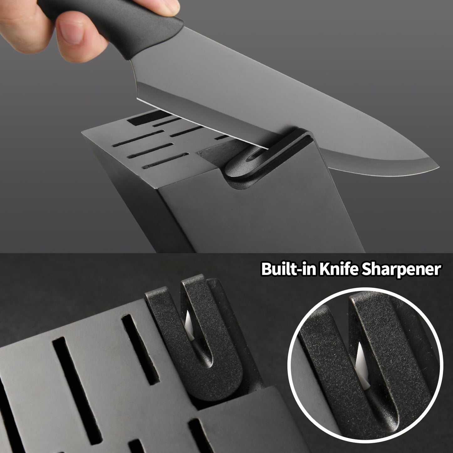 16-Piece Stainless Steel Knife Set with Block & Cutting Board