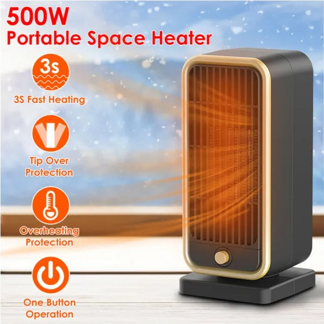500W Portable Electric Space Heater