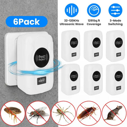 6-Pack Ultrasonic Pest Repeller Plug-In for Home