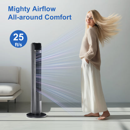 Bladeless Tower Fan with Remote – 35-Inch Quiet Oscillating Fan for Indoor Cooling