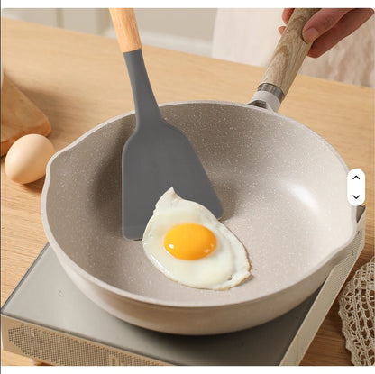 12-Piece Silicone Kitchen Utensil Set with Wooden Handles