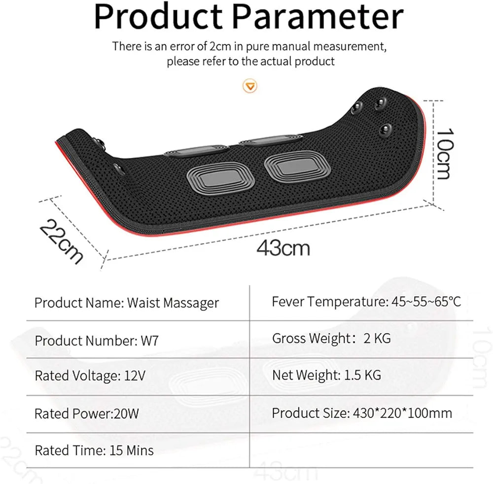 Lumbar Back Massager with Heat & Air Compression