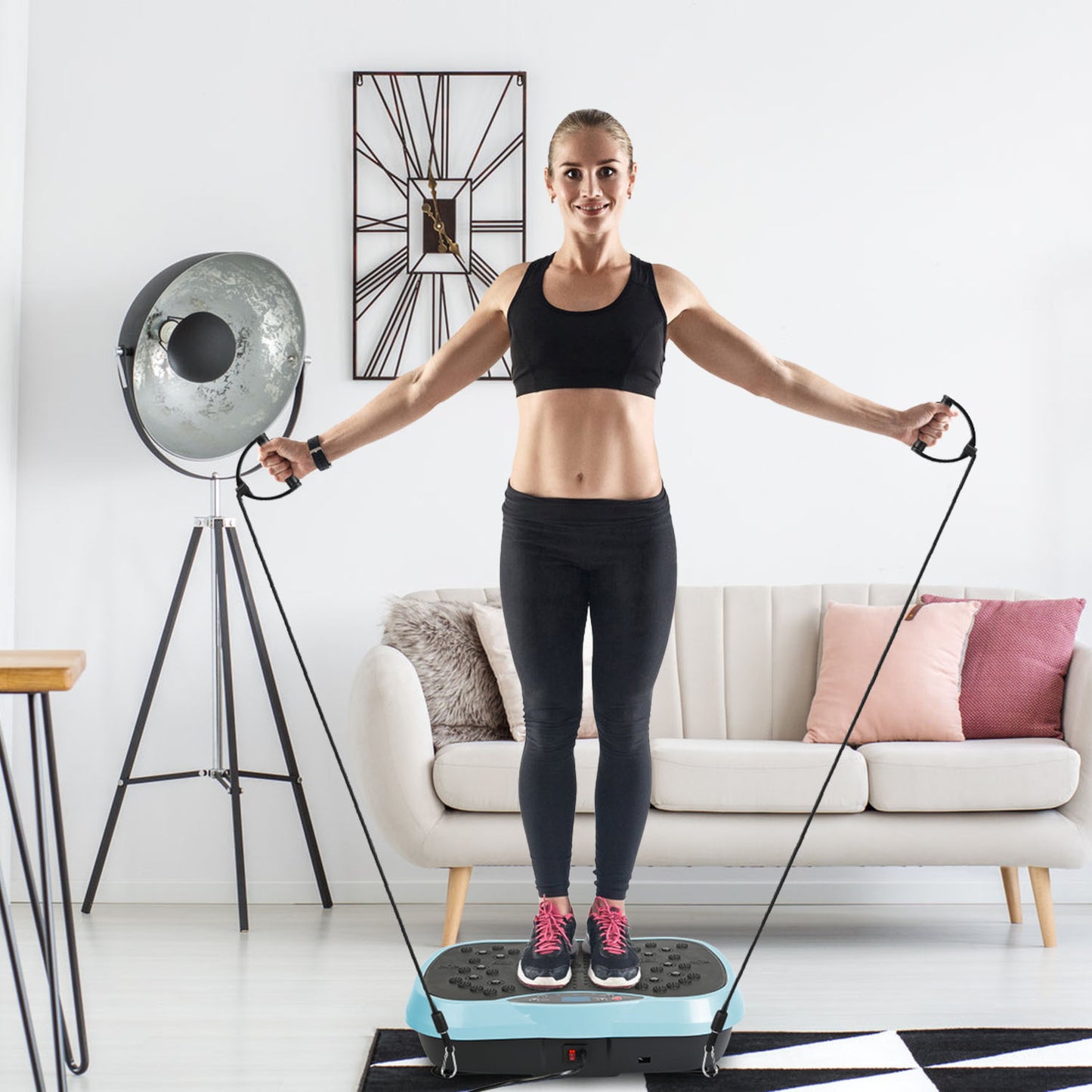 Vibration Exercise Platform with Resistance Bands