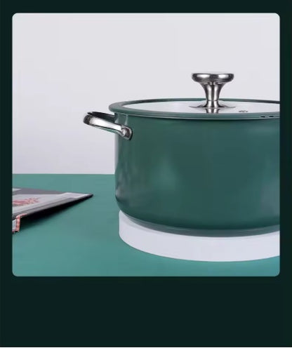 4-Piece Ceramic Nonstick Cookware Set with Steamer & Glass Lids