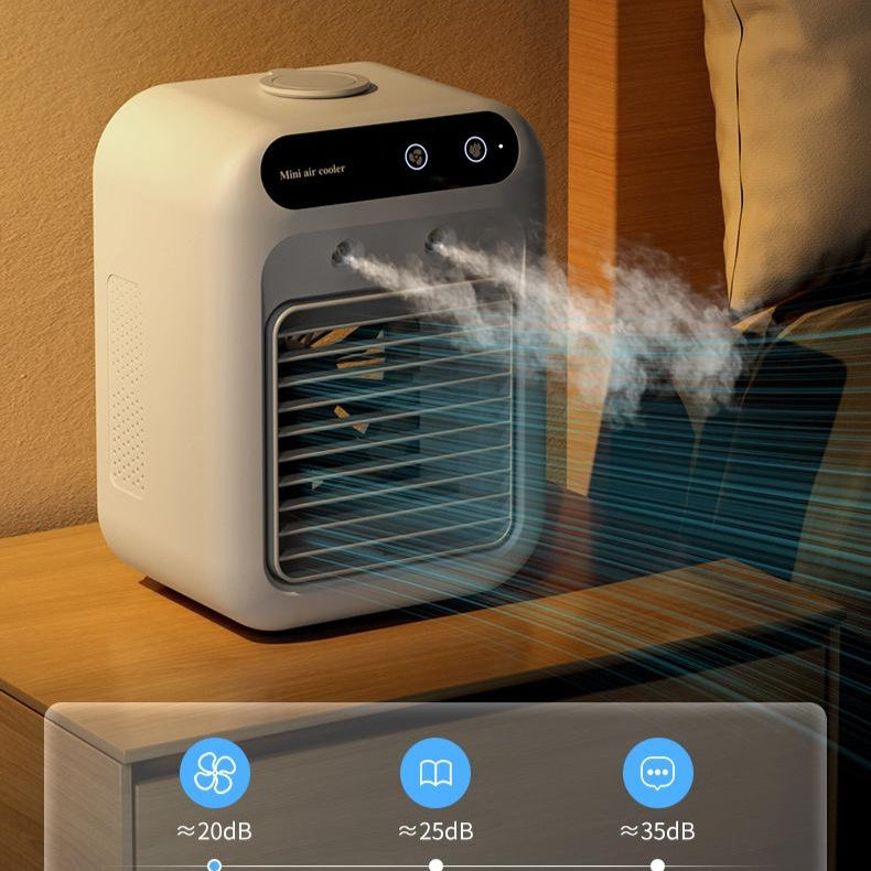 Portable Mini Air Cooler with Mist & LED Light