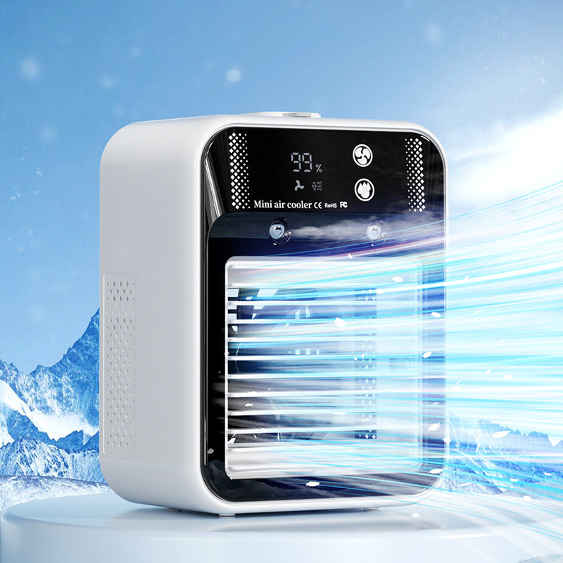 Portable Mini Air Cooler with Mist & LED Light