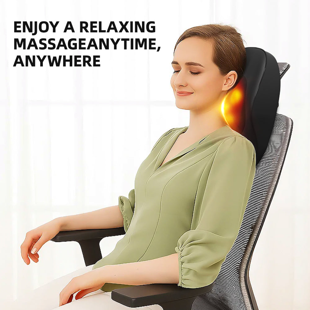 Massage Cushion with Heat for Neck & Back Relief