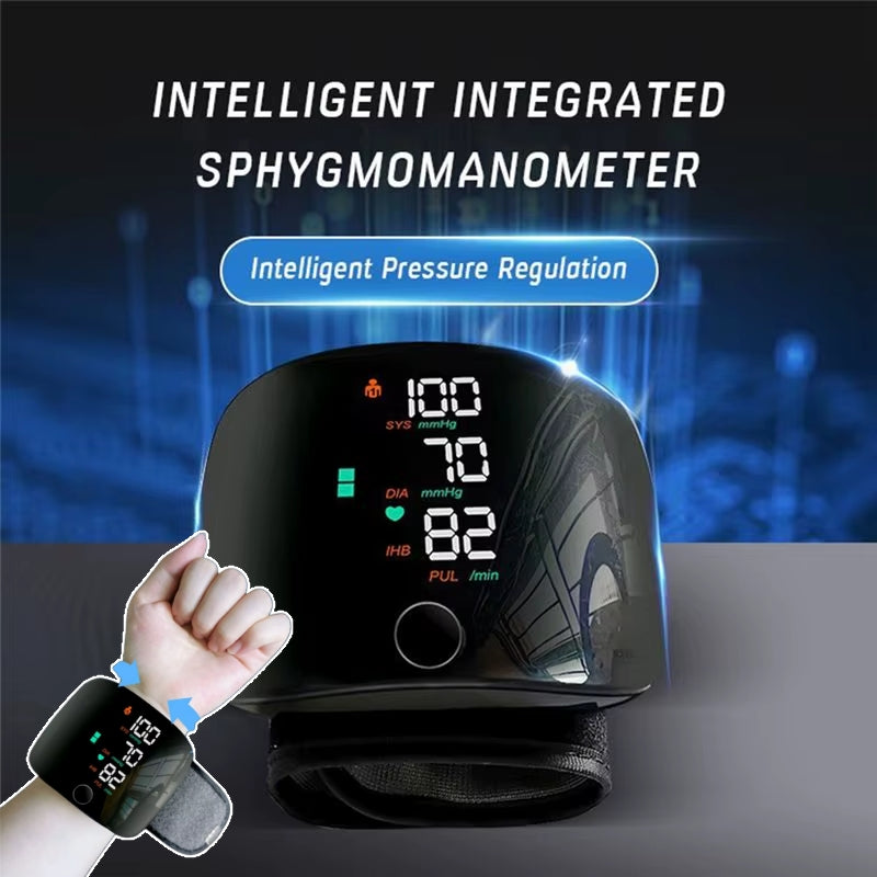 Rechargeable Digital Wrist Blood Pressure Monitor with LED Display