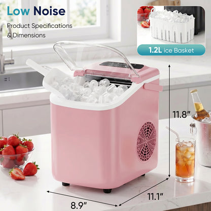Portable Countertop Ice Maker – 9 Cubes in 6–8 Min, Quiet Operation