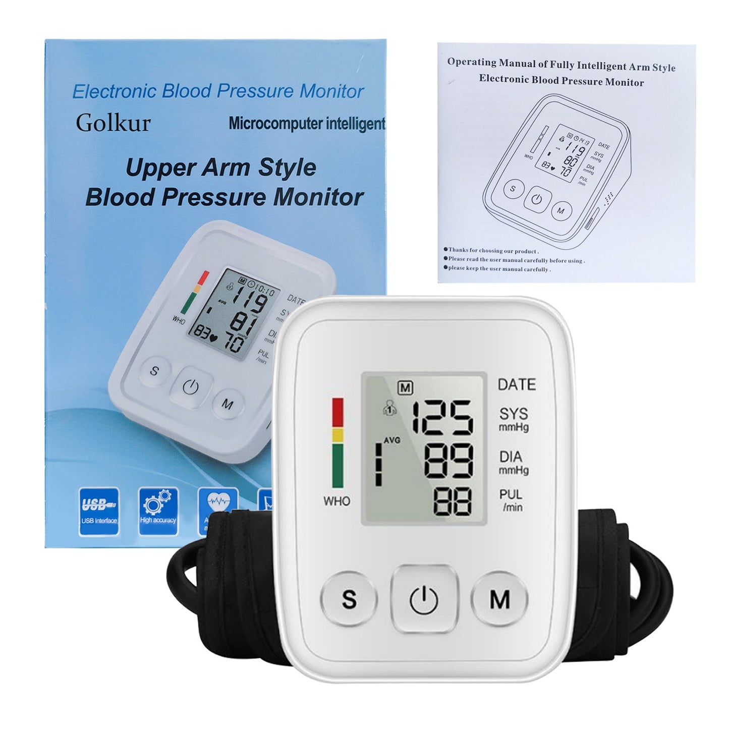 Upper Arm Blood Pressure Monitor with Heart Rate