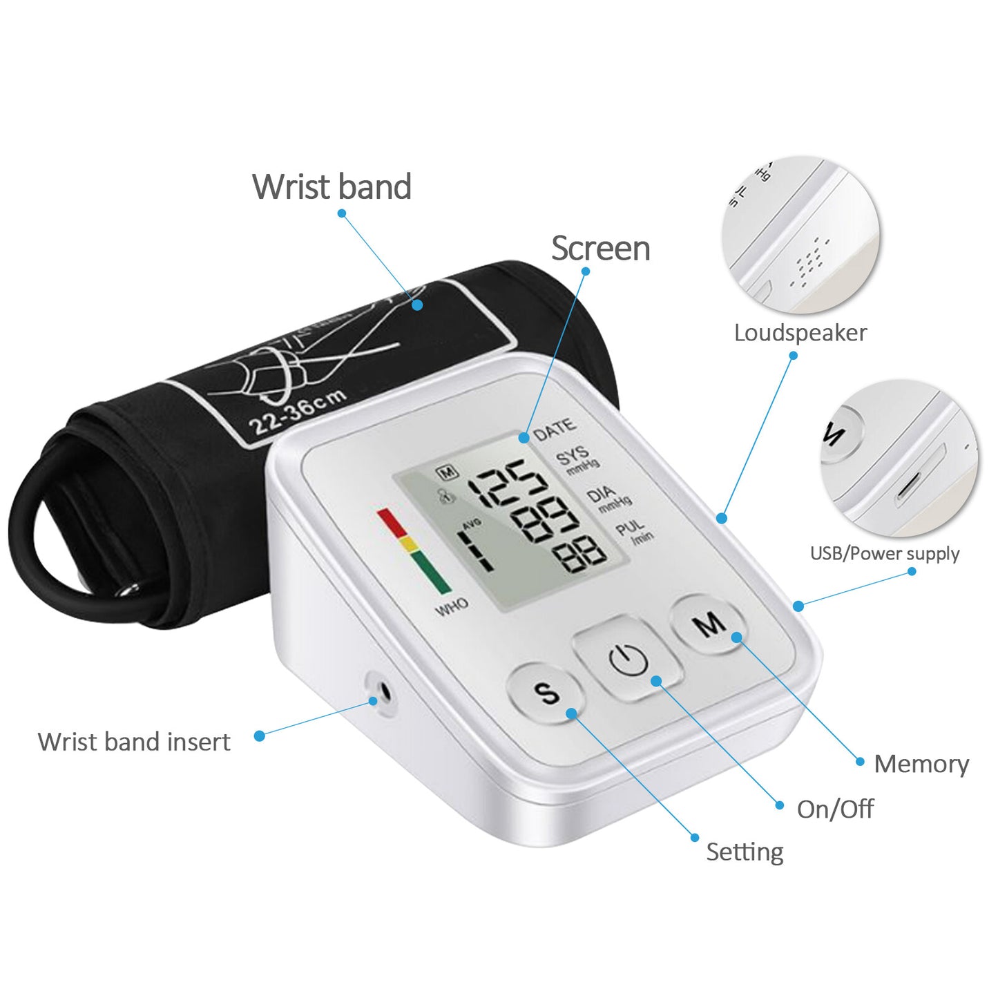 Upper Arm Blood Pressure Monitor with Heart Rate