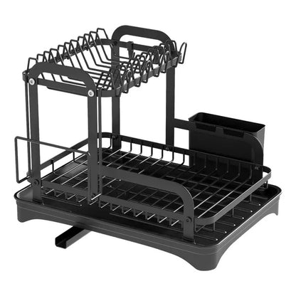 2-Tier Dish Drying Rack with Drainboard