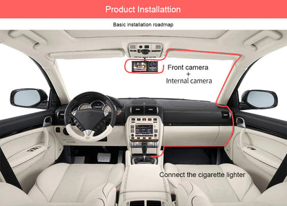 1080P Dual Lens Dash Cam with Front, Rear & Interior Recording