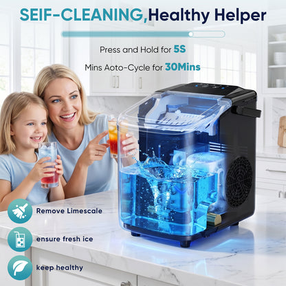 Portable Countertop Ice Maker – 9 Cubes in 6–8 Min, Quiet Operation