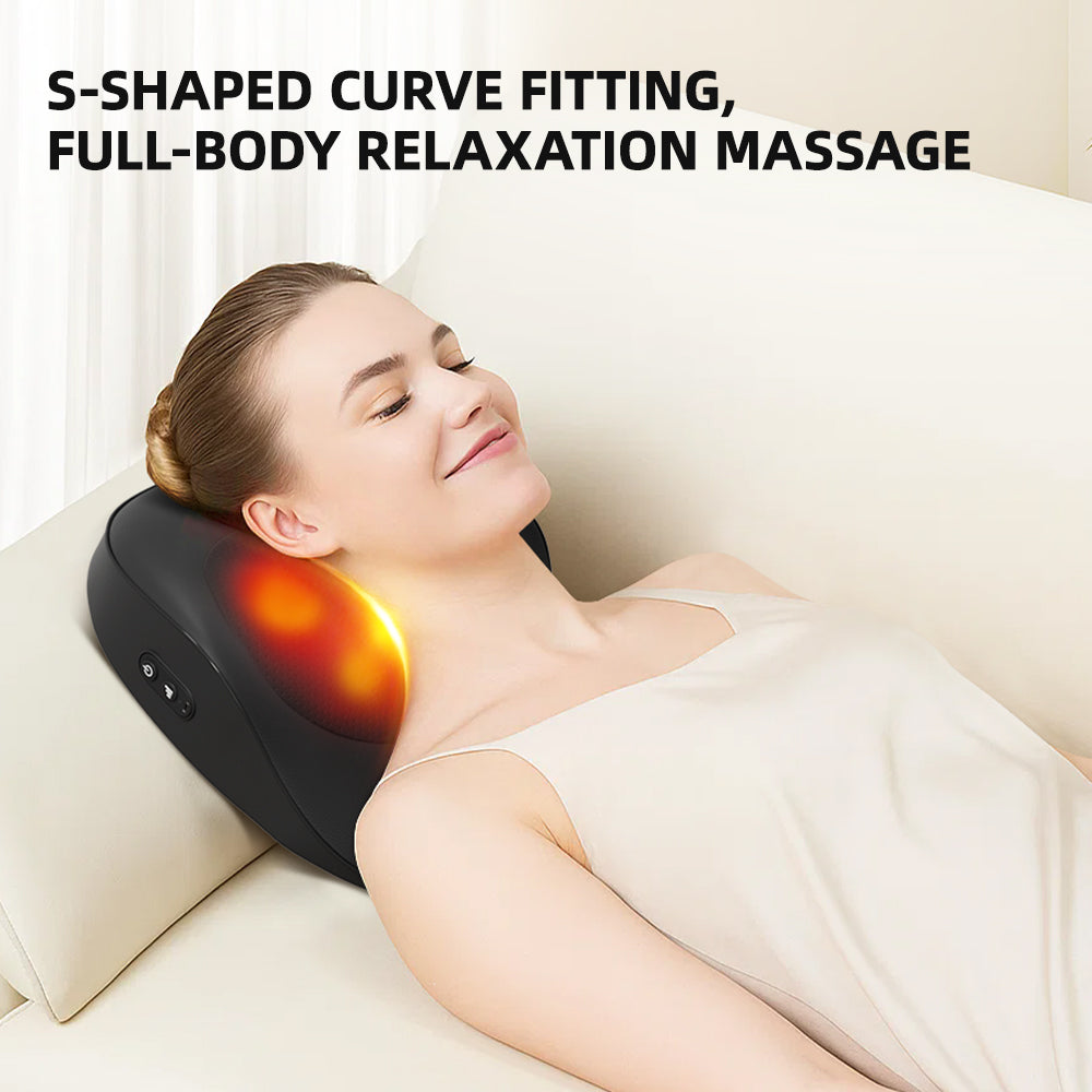 Massage Cushion with Heat for Neck & Back Relief