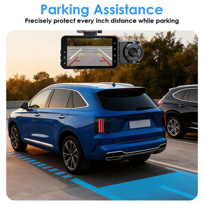 3-Channel Full HD Dash Cam with Front, Rear & Interior Cameras