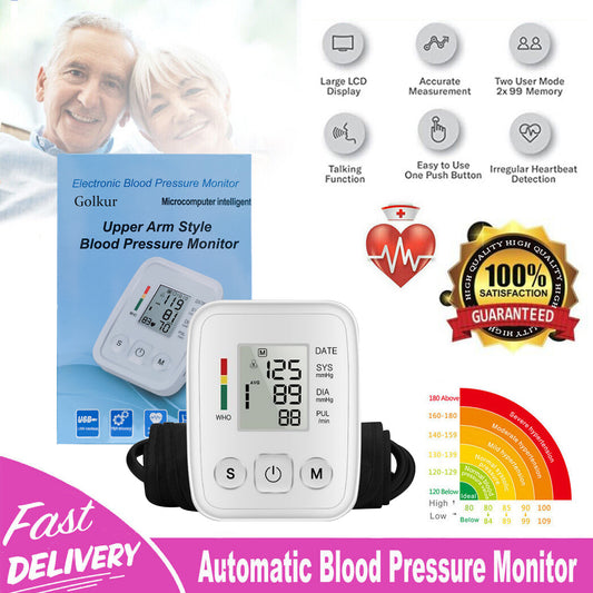 Upper Arm Blood Pressure Monitor with Heart Rate