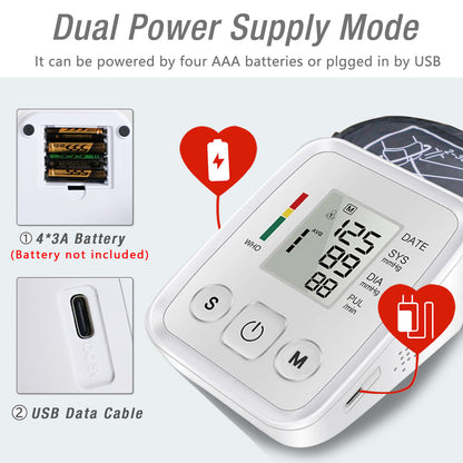 Upper Arm Blood Pressure Monitor with Heart Rate