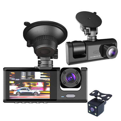 1080P Dual Lens Dash Cam with Front, Rear & Interior Recording