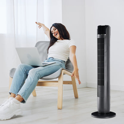 Bladeless Tower Fan with Remote – 35-Inch Quiet Oscillating Fan for Indoor Cooling