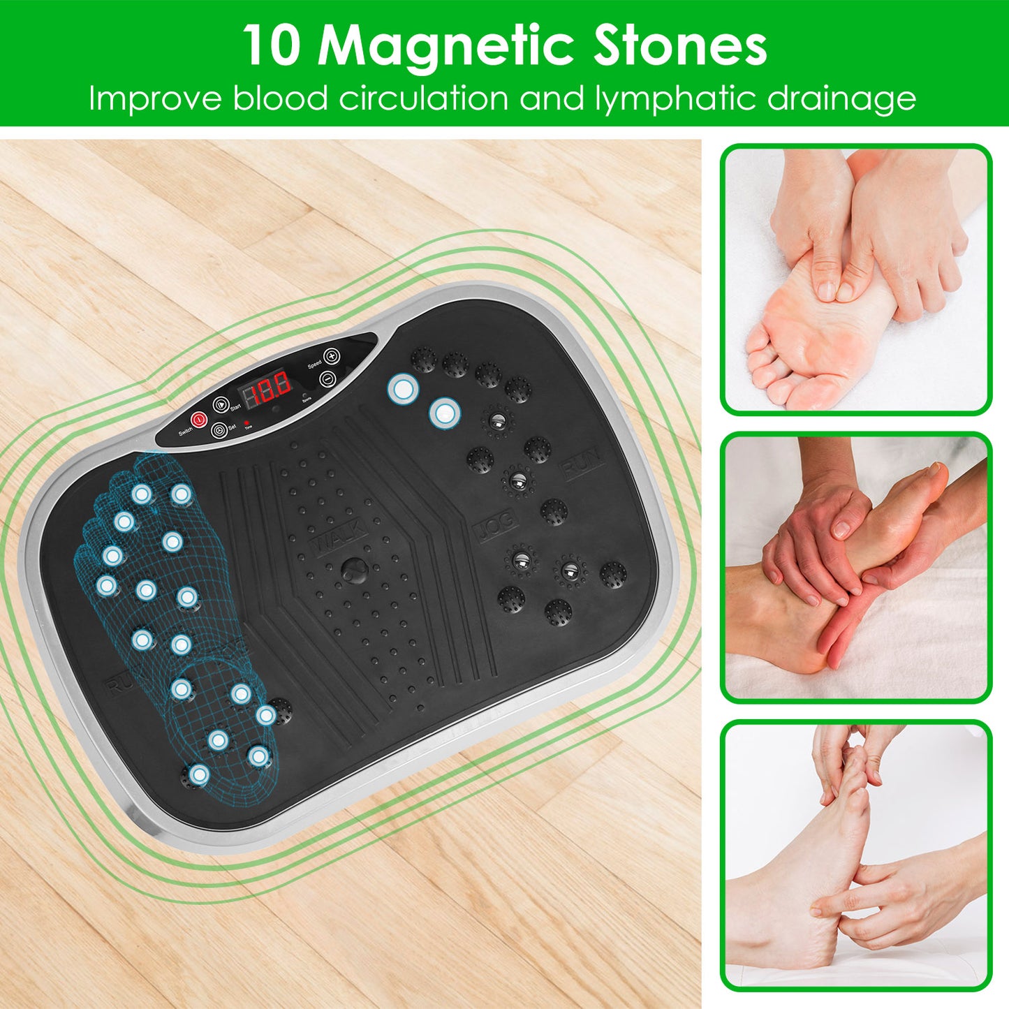 Vibration Exercise Platform with Resistance Bands