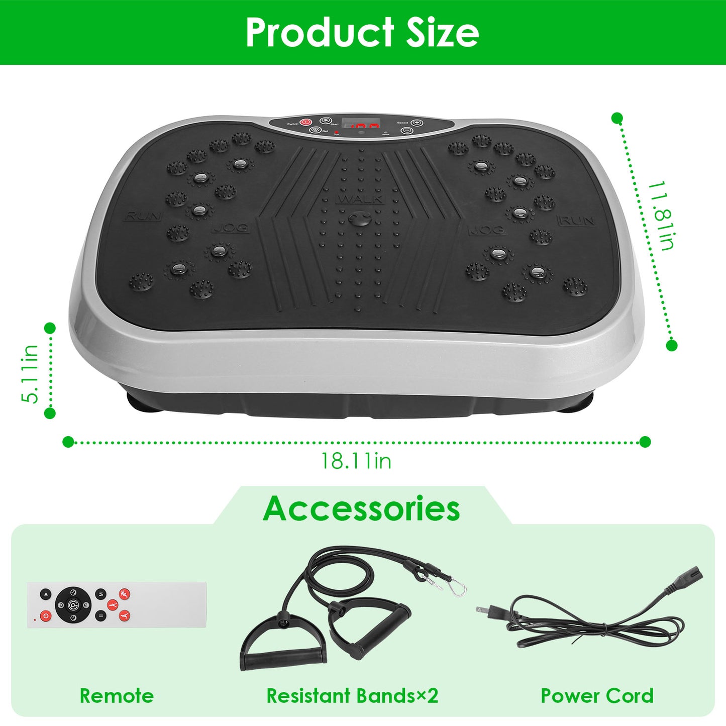 Vibration Exercise Platform with Resistance Bands