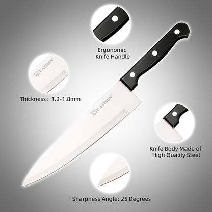 19-Piece German Stainless Steel Knife Set with Block