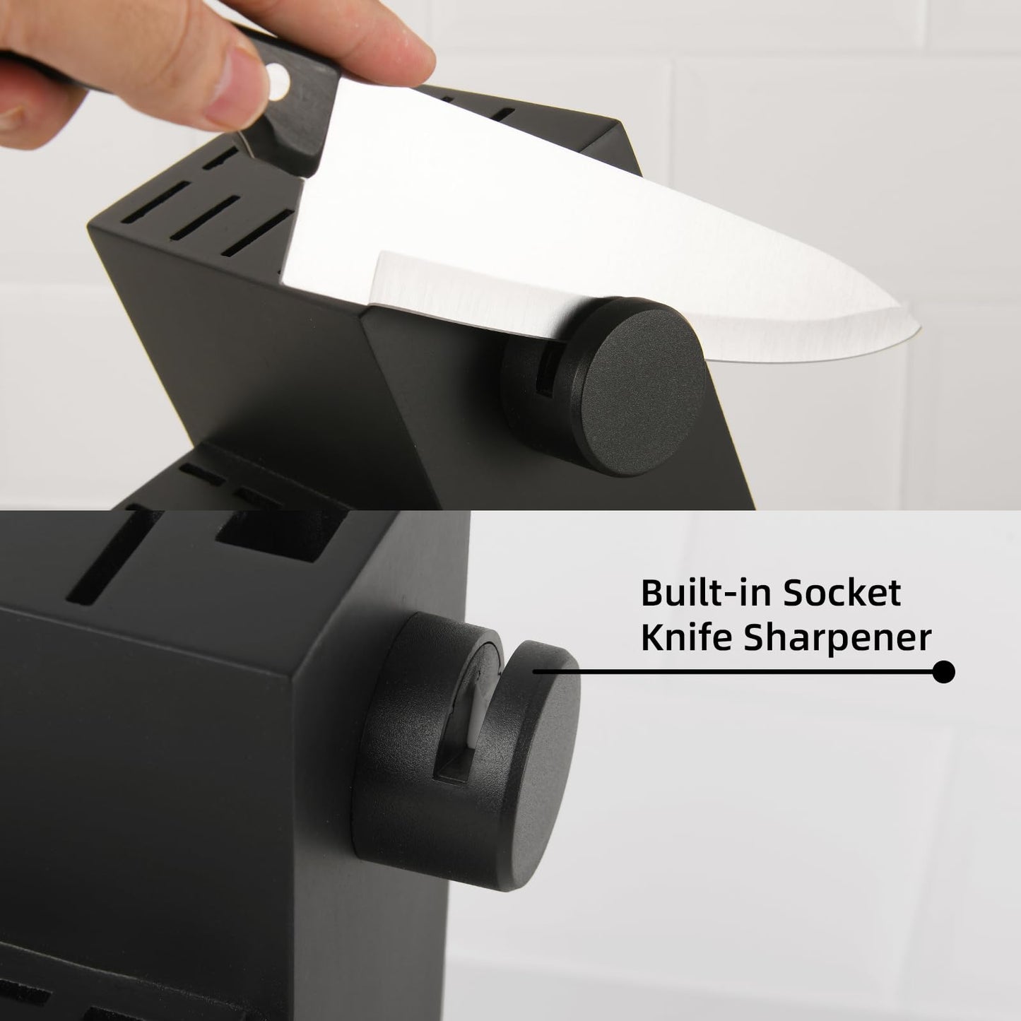 19-Piece German Stainless Steel Knife Set with Block