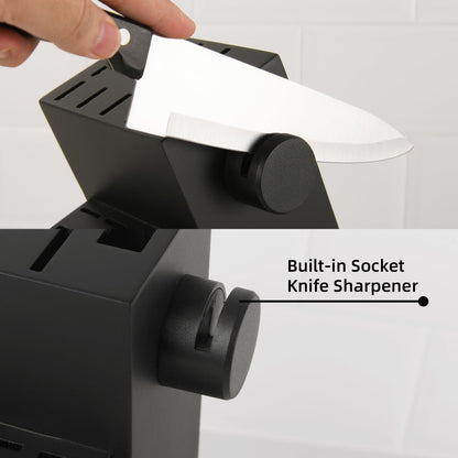 19-Piece German Stainless Steel Knife Set with Block