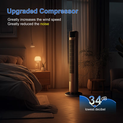 Bladeless Tower Fan with Remote – 35-Inch Quiet Oscillating Fan for Indoor Cooling