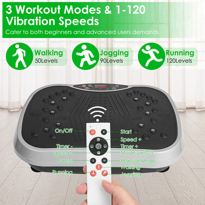 Vibration Exercise Platform with Resistance Bands