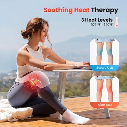Heated Knee Massager with Heat & Vibration – Deep Heat Therapy for Fast Pain Relief