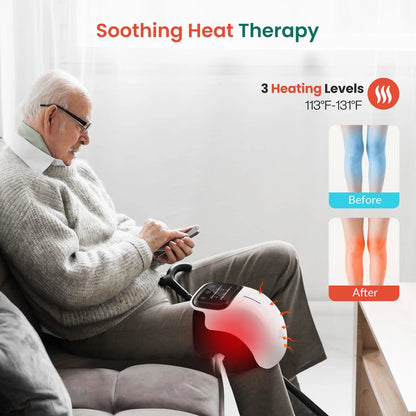Heated Knee Massager with LED & Heat Therapy
