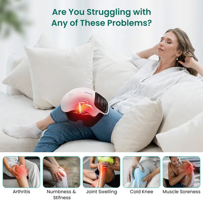Heated Knee Massager with LED & Heat Therapy